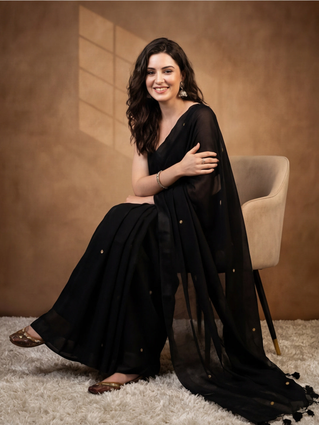Solid Pure Cotton Saree with Unstiched Blouse
