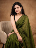 Solid Pure Cotton Saree with Unstiched Blouse