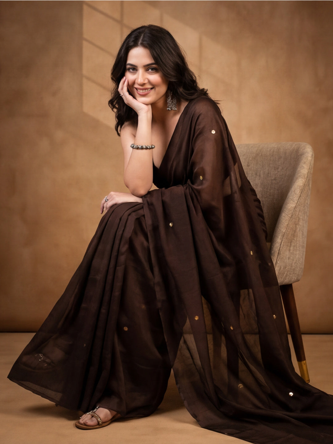 Solid Pure Cotton Saree with Unstiched Blouse