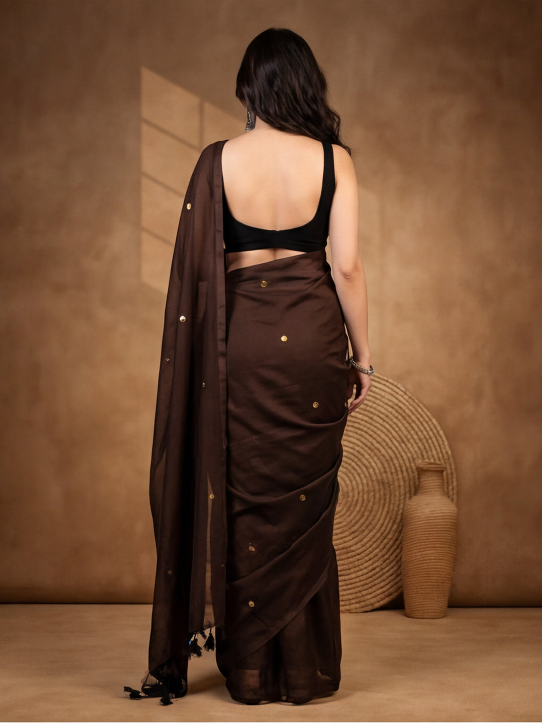 Solid Pure Cotton Saree with Unstiched Blouse