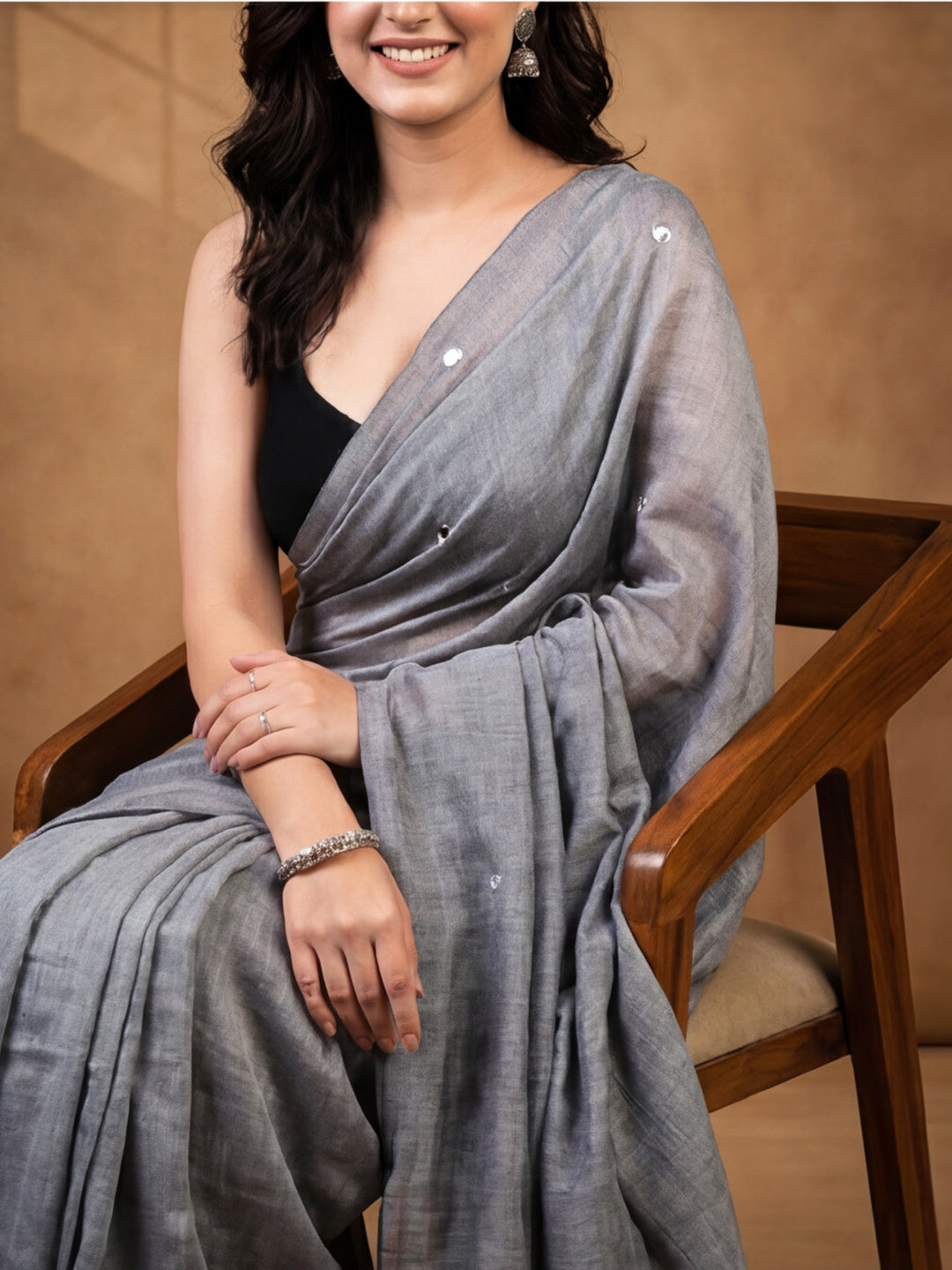 Solid Pure Cotton Saree with Unstiched Blouse