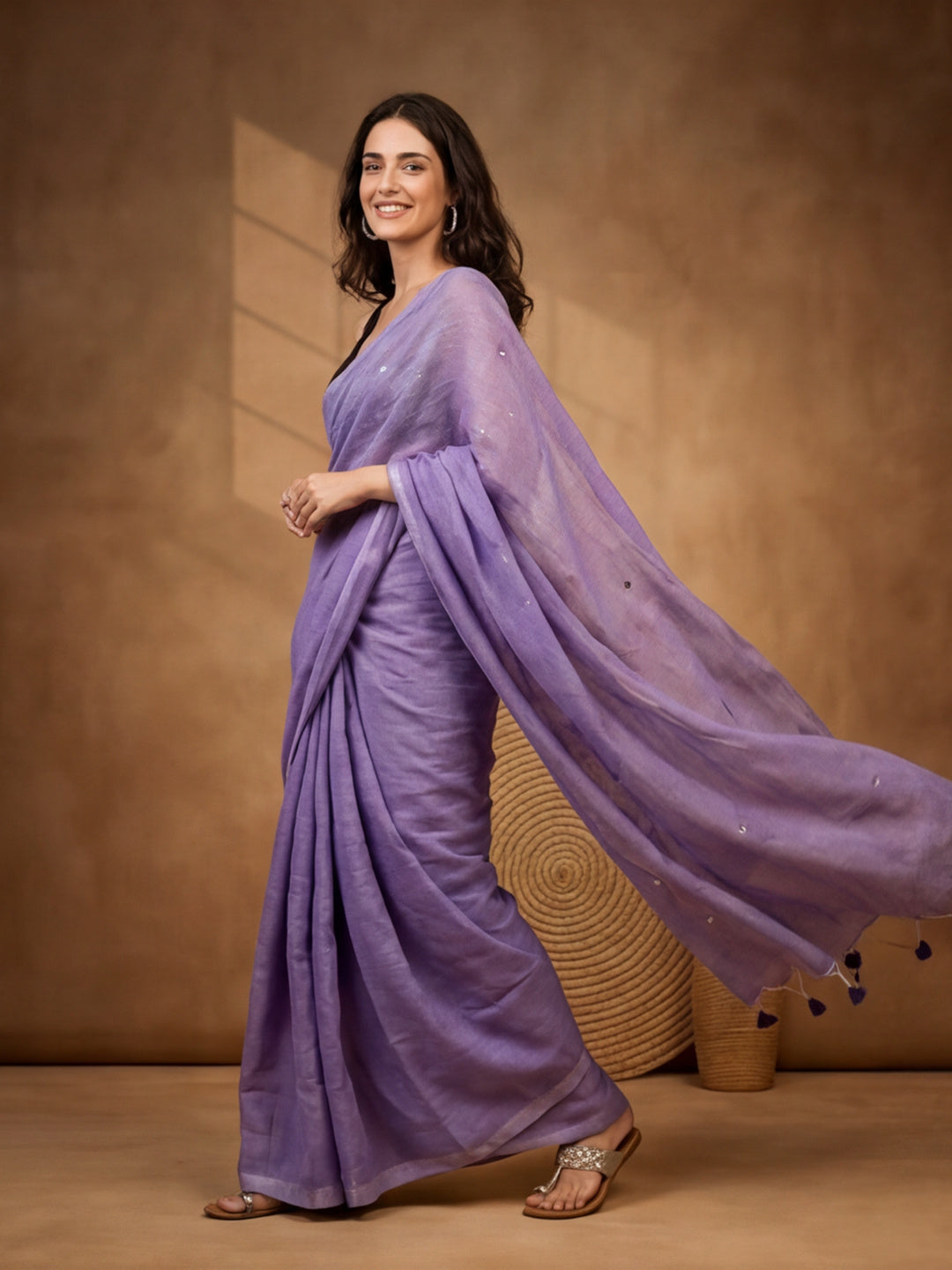 Solid Pure Cotton Saree with Unstiched Blouse