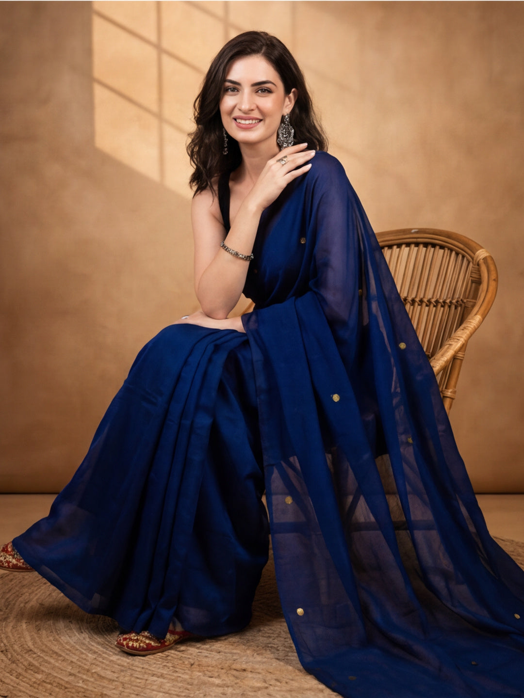 Solid Pure Cotton Saree with Unstiched Blouse