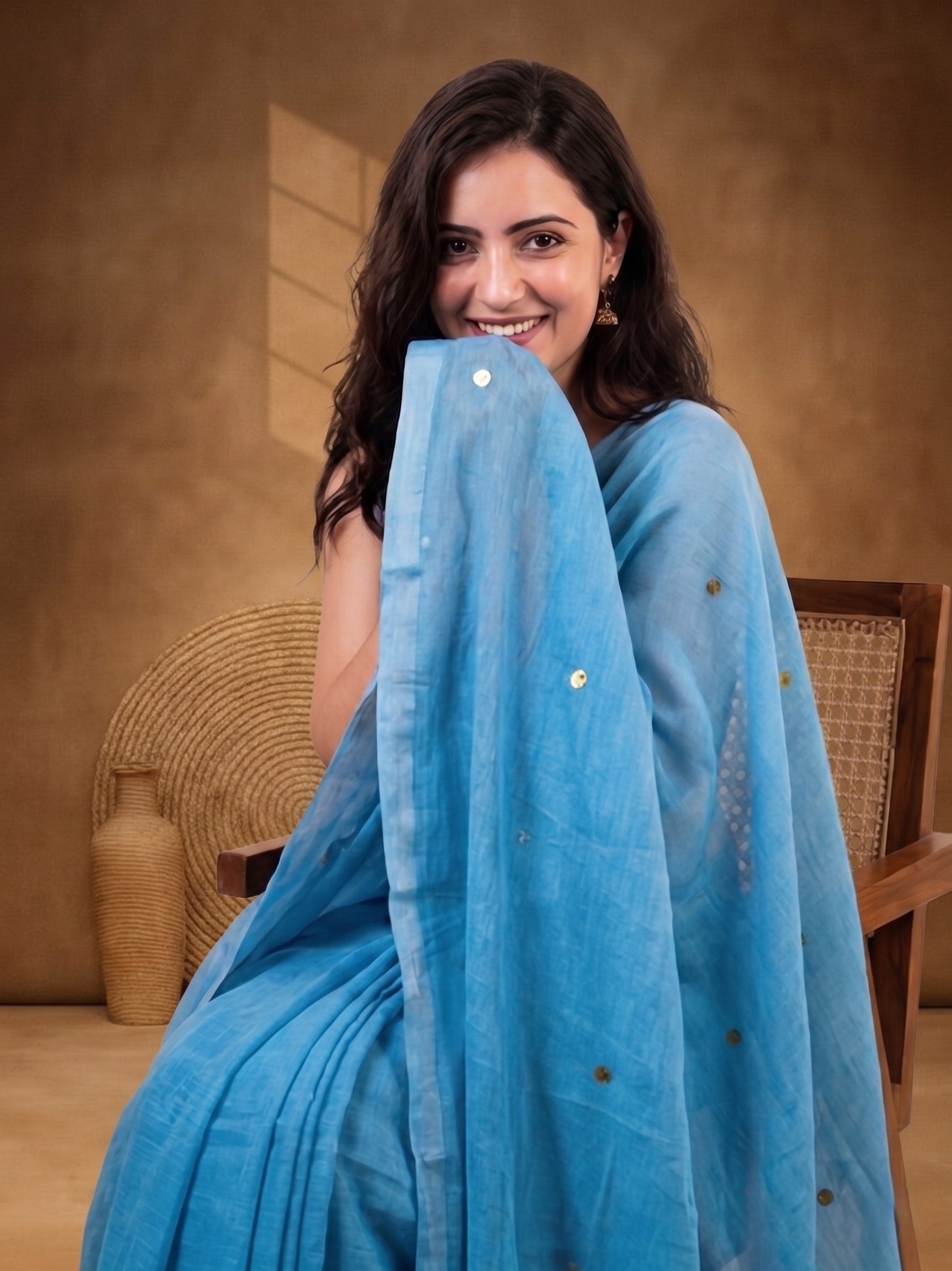 Solid Pure Cotton Saree with Unstiched Blouse