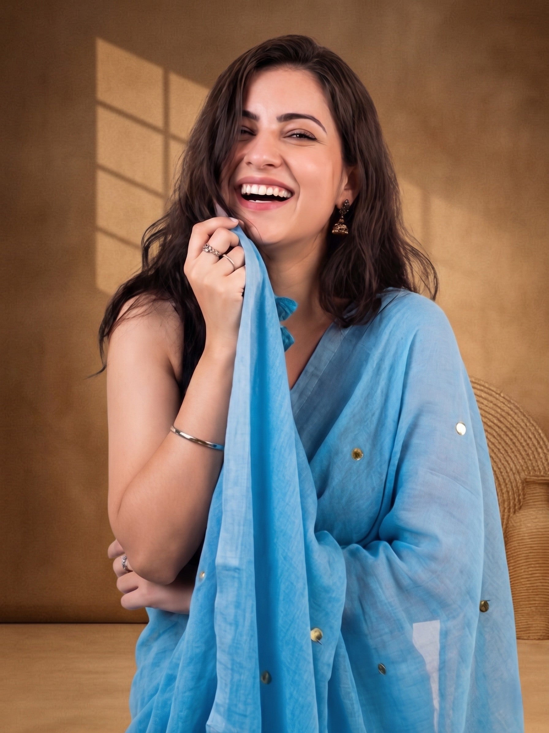 Solid Pure Cotton Saree with Unstiched Blouse