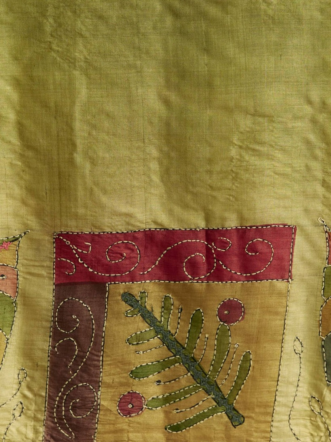 arthy Tone Digitally Printed Kantha-Look Cotton Saree with Contrast Border