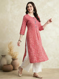 Floral Printed Straight Pure Cotton Kurta Sets