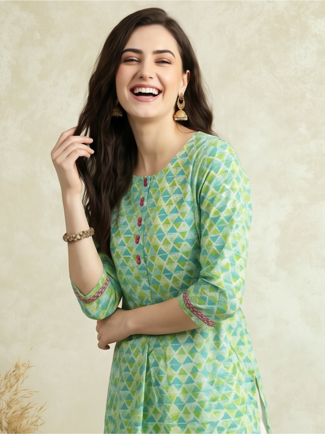 Women Floral Print Pure Cotton Straight Kurta Sets