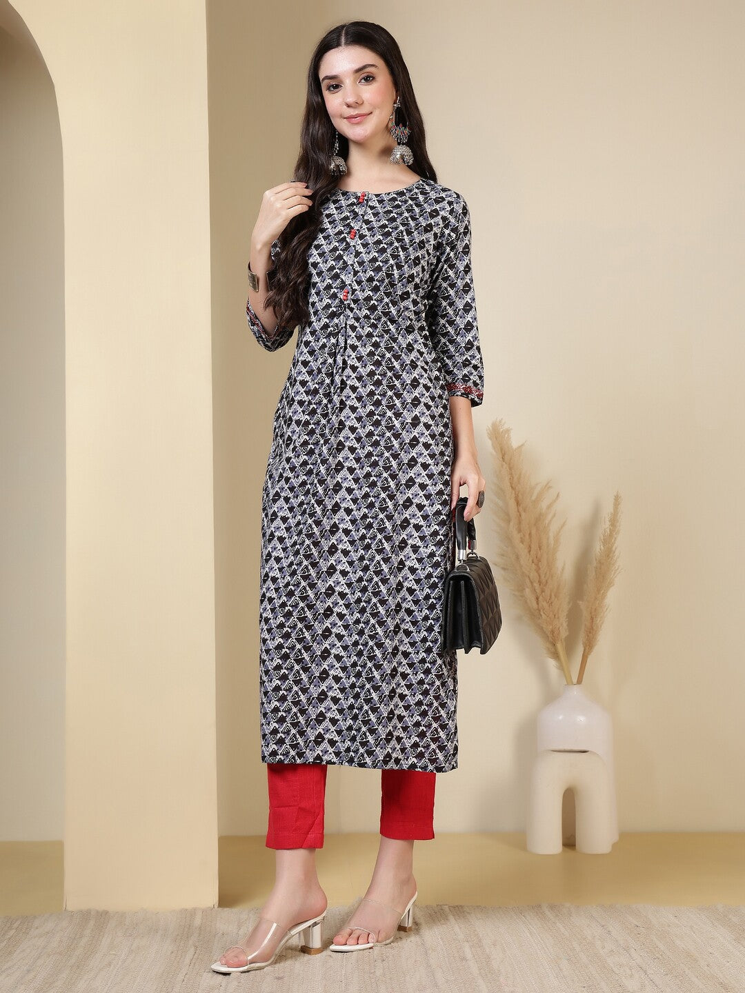 Floral Printed Straight Pure Cotton Kurta