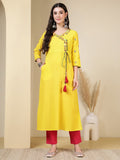 Floral Embroidered A-Line Pure Cotton Kurta