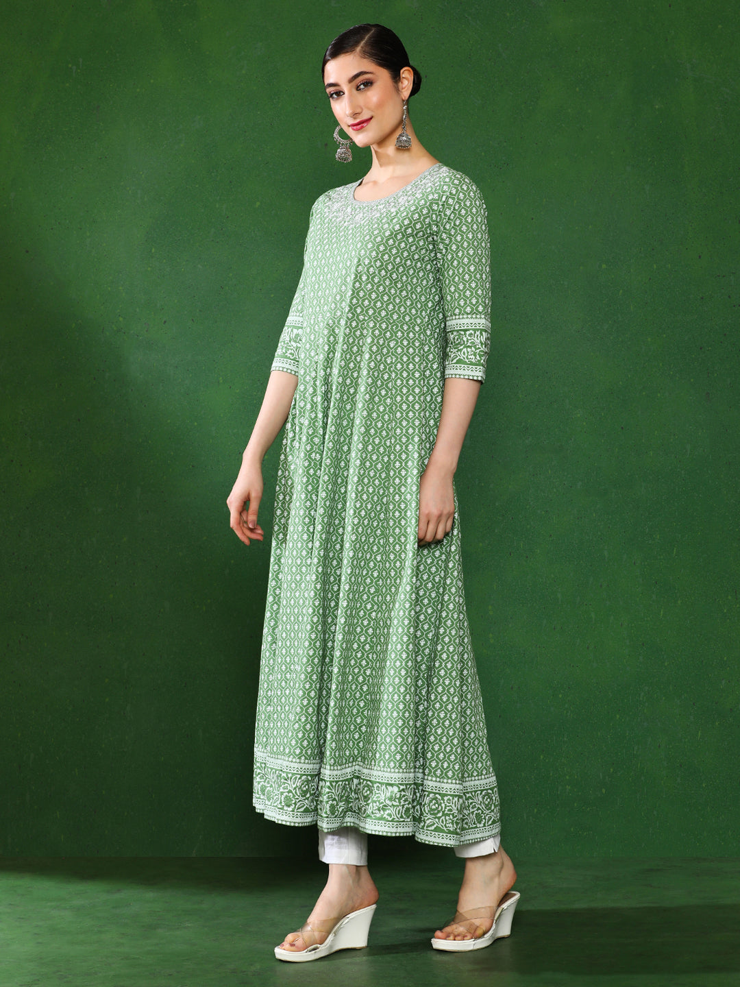embroidered anarkali kurta for women