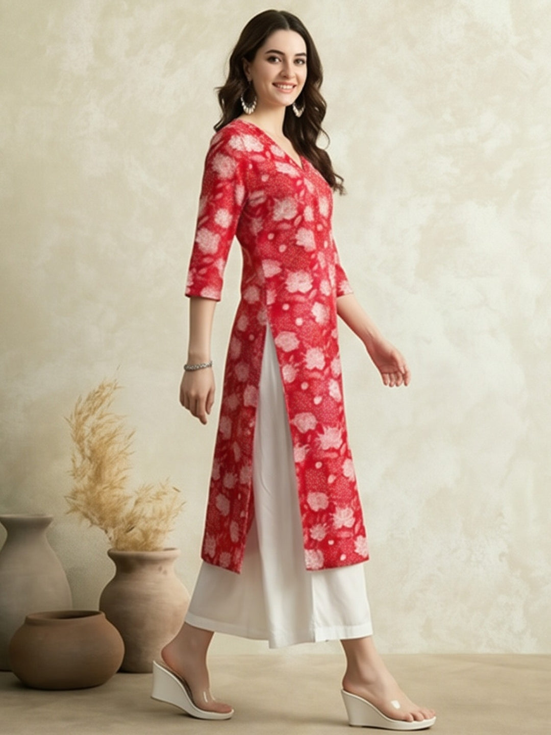 Floral Printed Straight Pure Cotton Kurta Sets