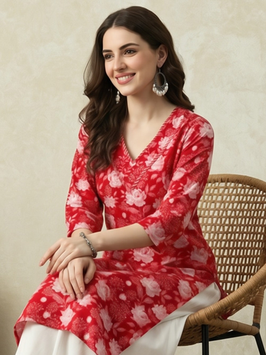 Floral Printed Straight Pure Cotton Kurta Sets