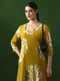 Floral Embroidered Straight Pure Cotton Kurta