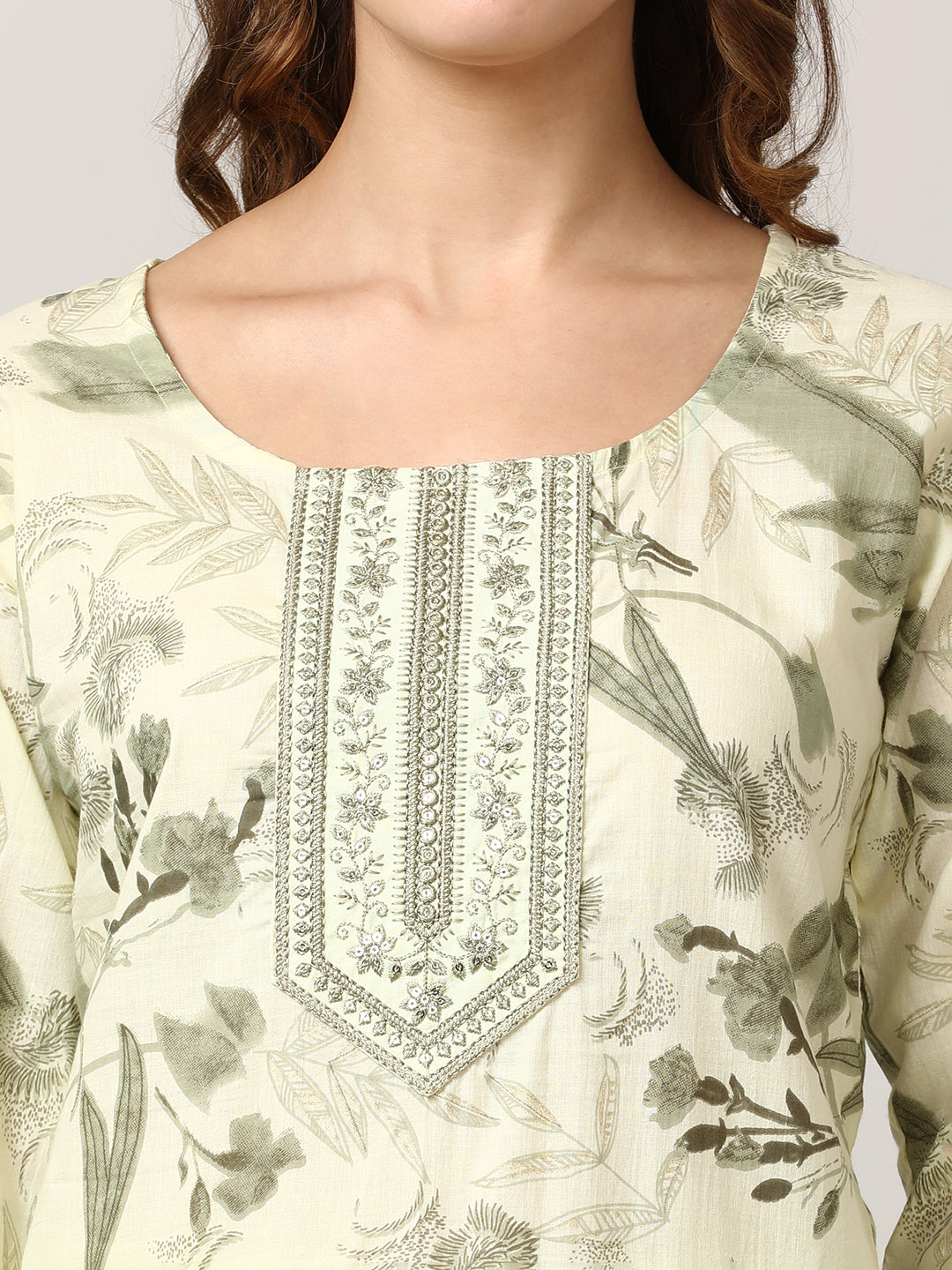 Embroidered Pure Cotton  Kurta Sets With Dupatta