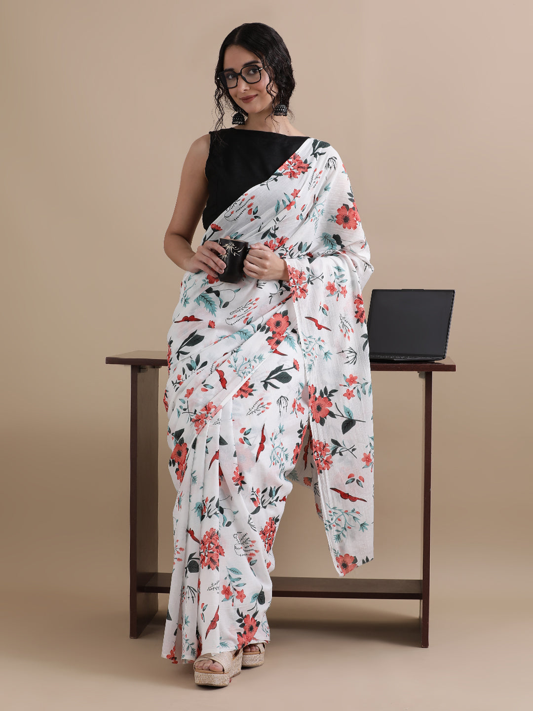 Mulmul Cotton Printed Saree