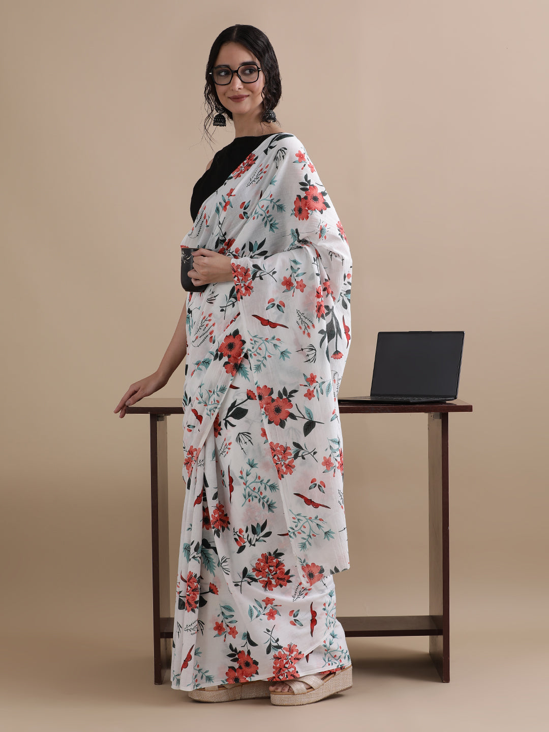 Mulmul Cotton Printed Saree