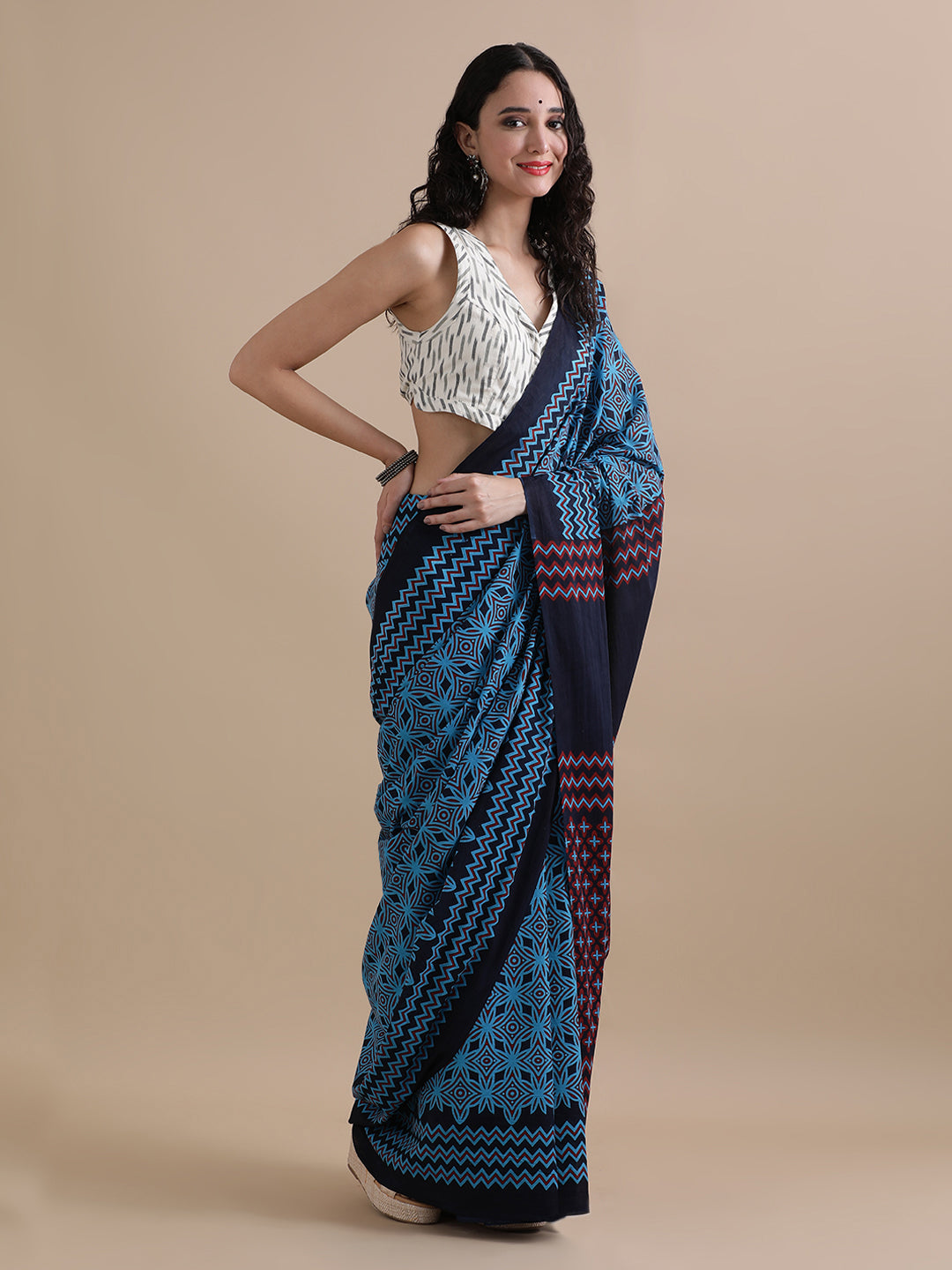 Mulmul Cotton Printed Saree