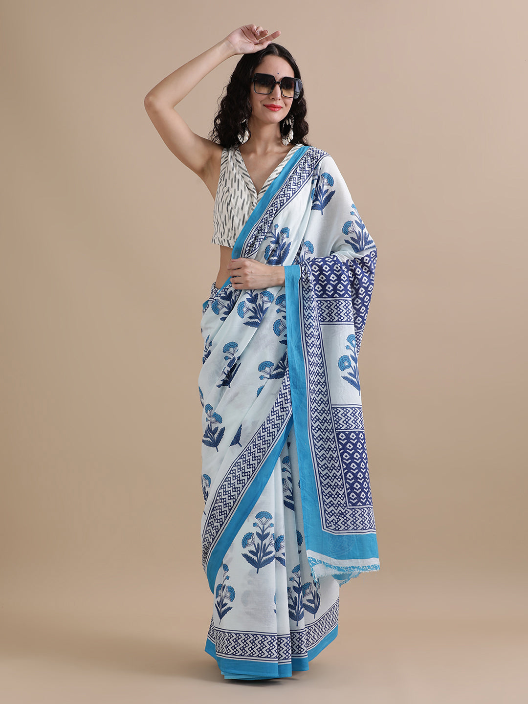 Mulmul Cotton Printed Saree