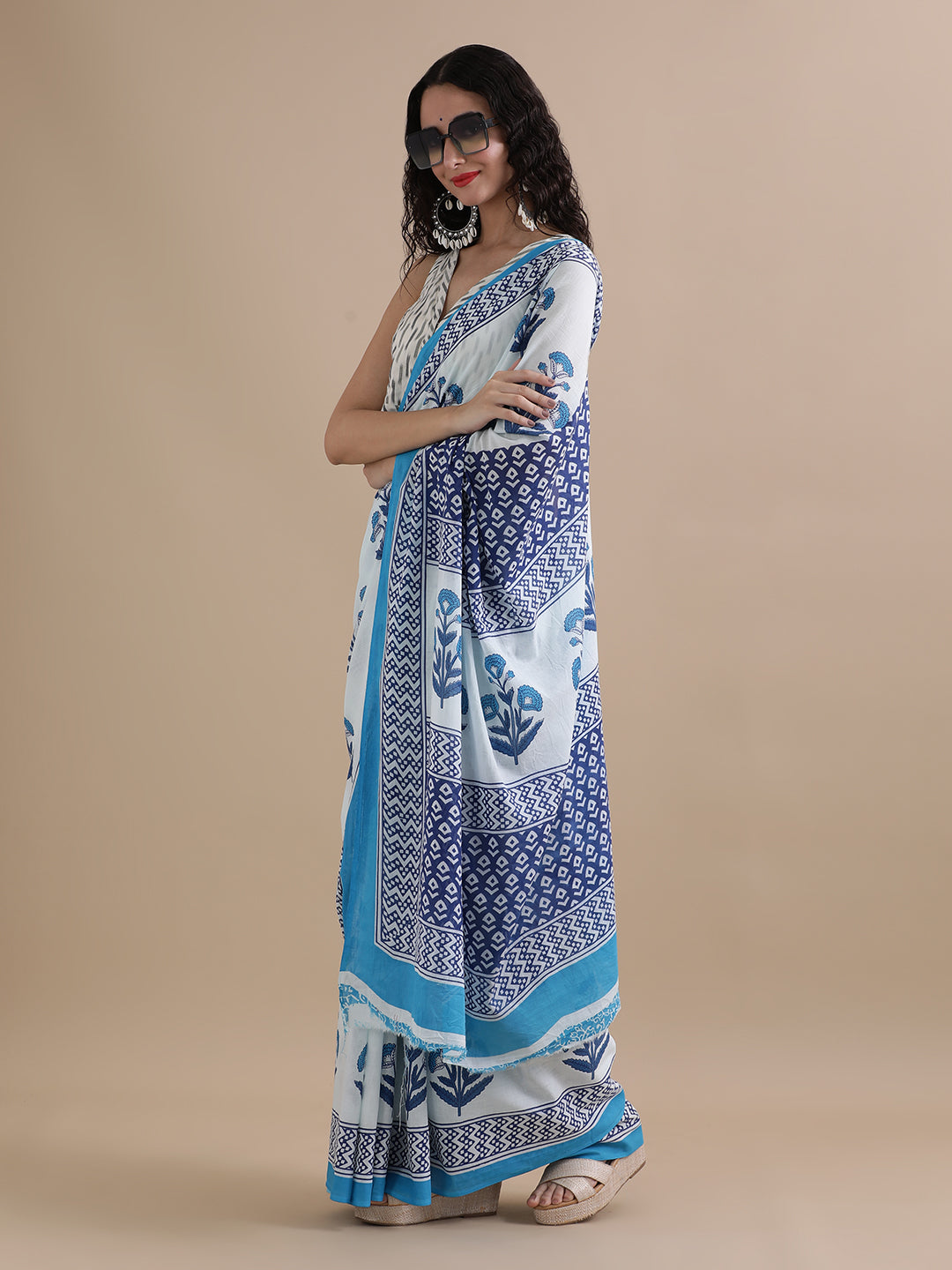 Mulmul Cotton Printed Saree