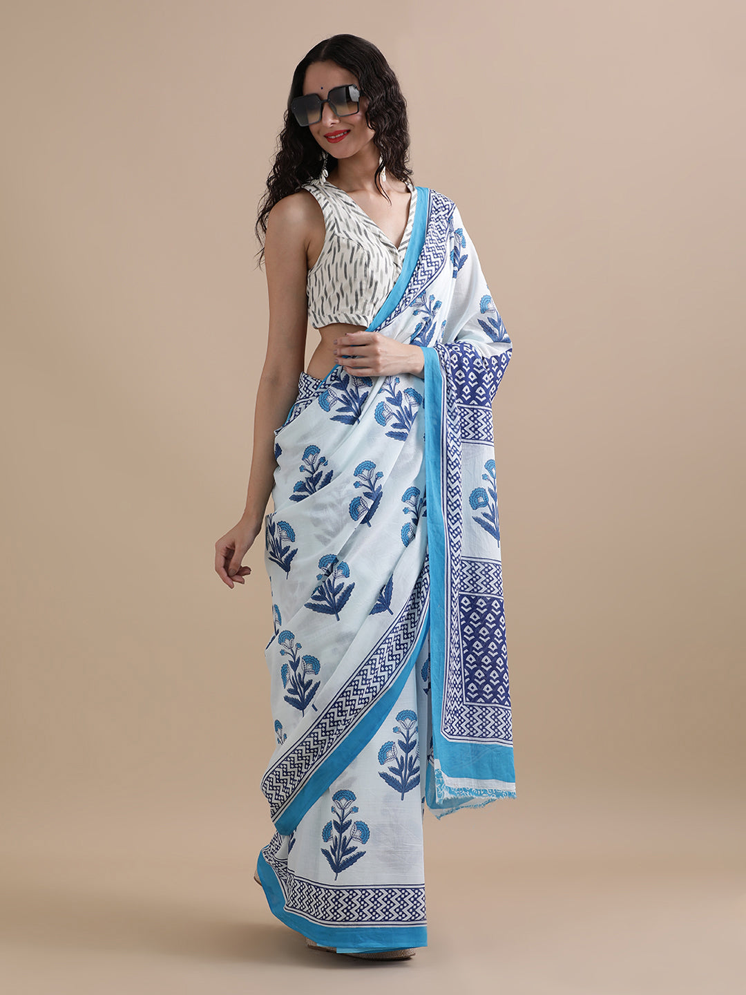 Mulmul Cotton Printed Saree