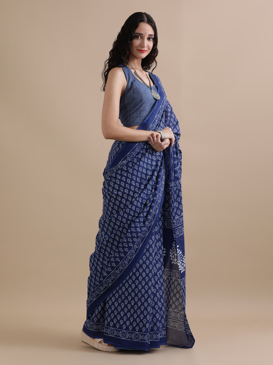 Mulmul Cotton Printed Saree