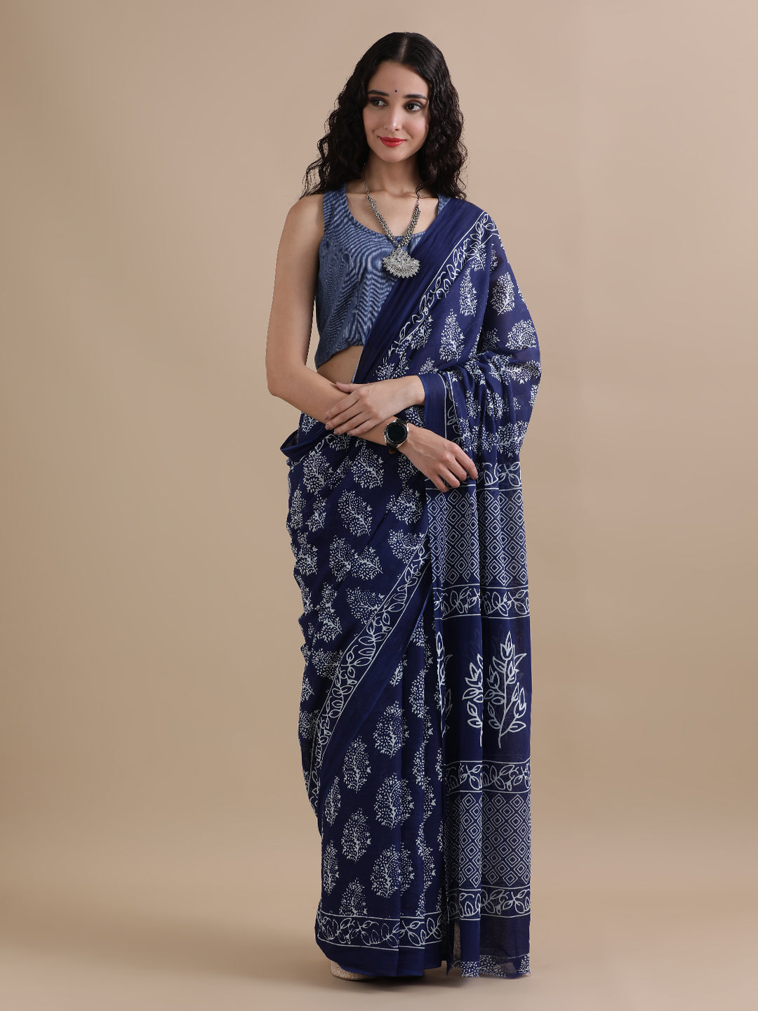 Mulmul Cotton Printed Saree