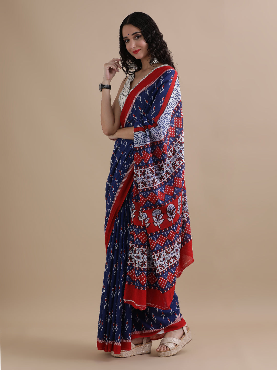 Mulmul Cotton Printed Saree