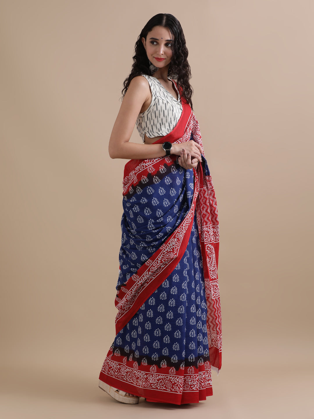 Mulmul Cotton Printed Saree