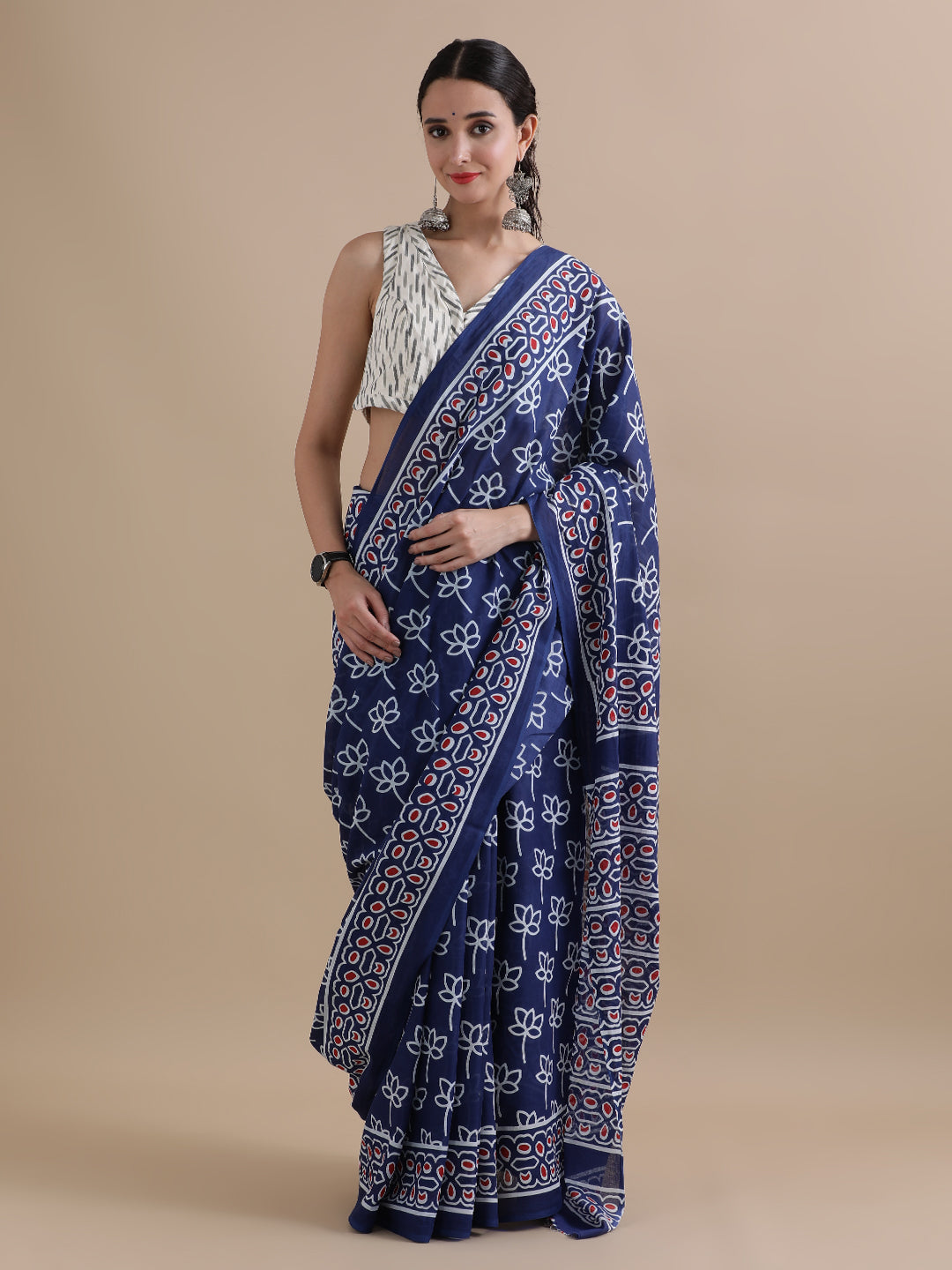 Mulmul Cotton Printed Saree