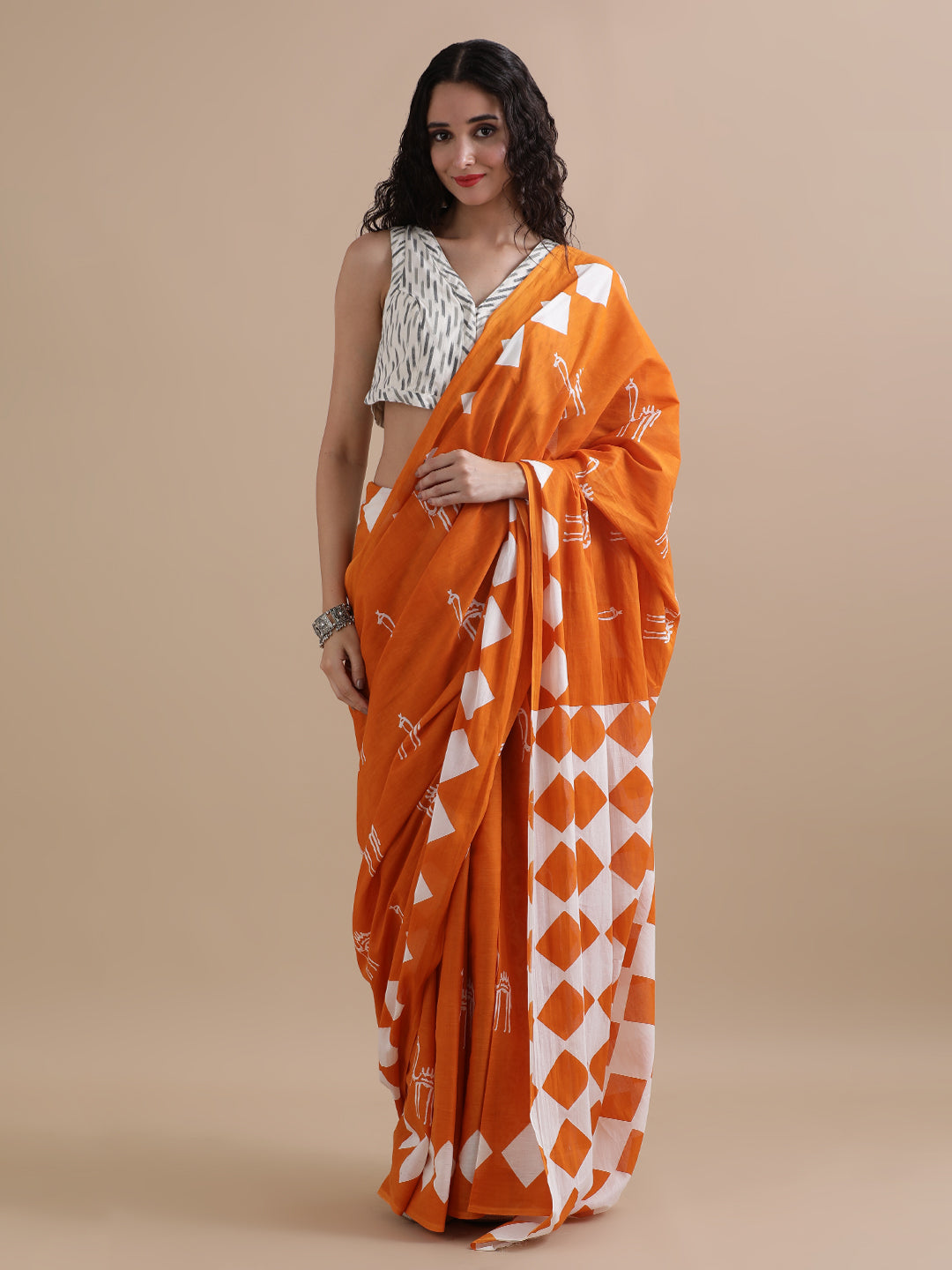 Mulmul Cotton Printed Saree