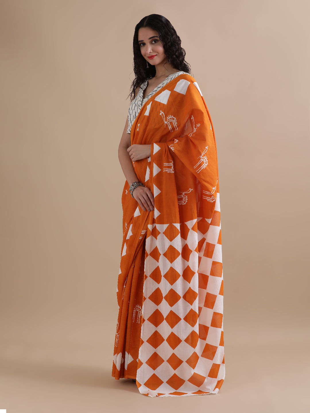 Mulmul Cotton Printed Saree