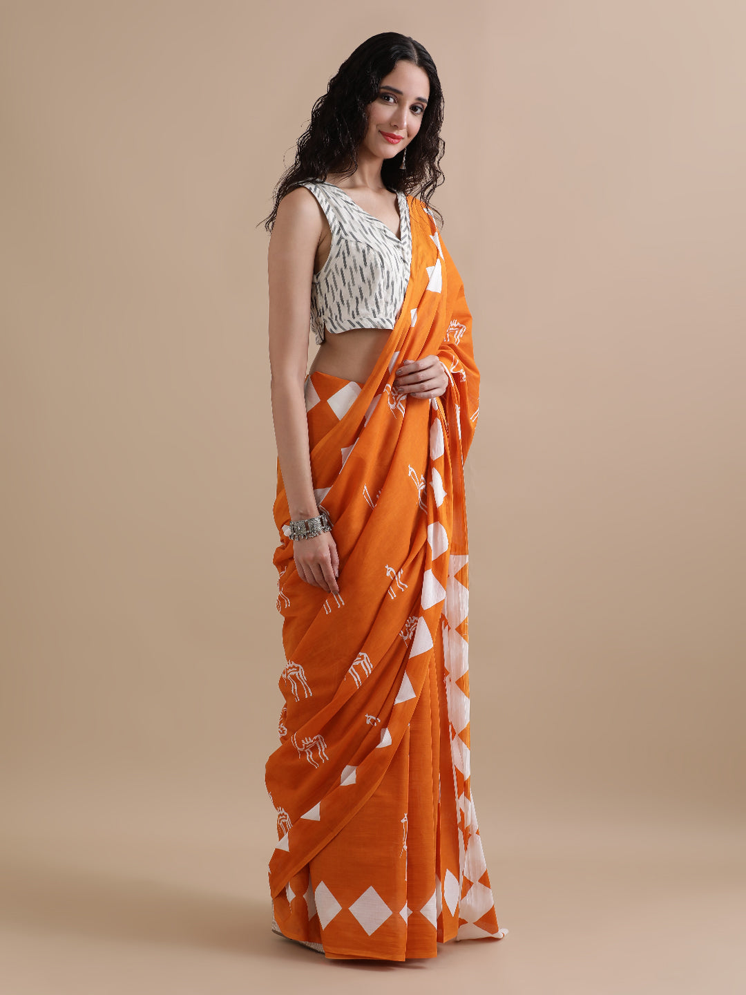 Mulmul Cotton Printed Saree