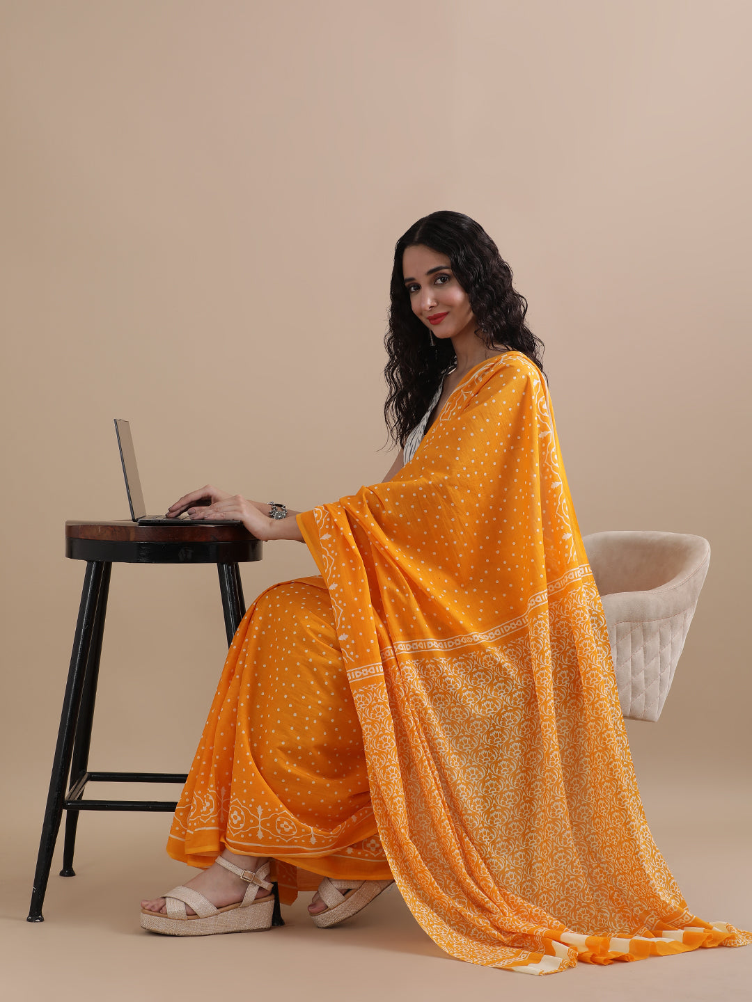 Mulmul Cotton Printed Saree