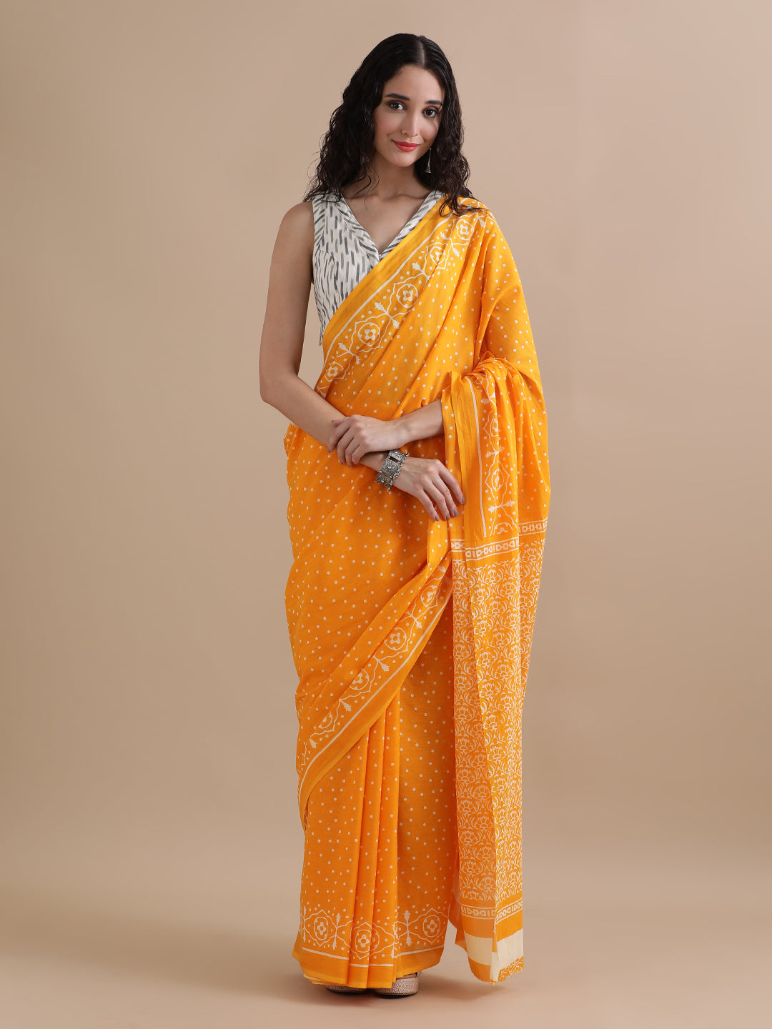 Mulmul Cotton Printed Saree