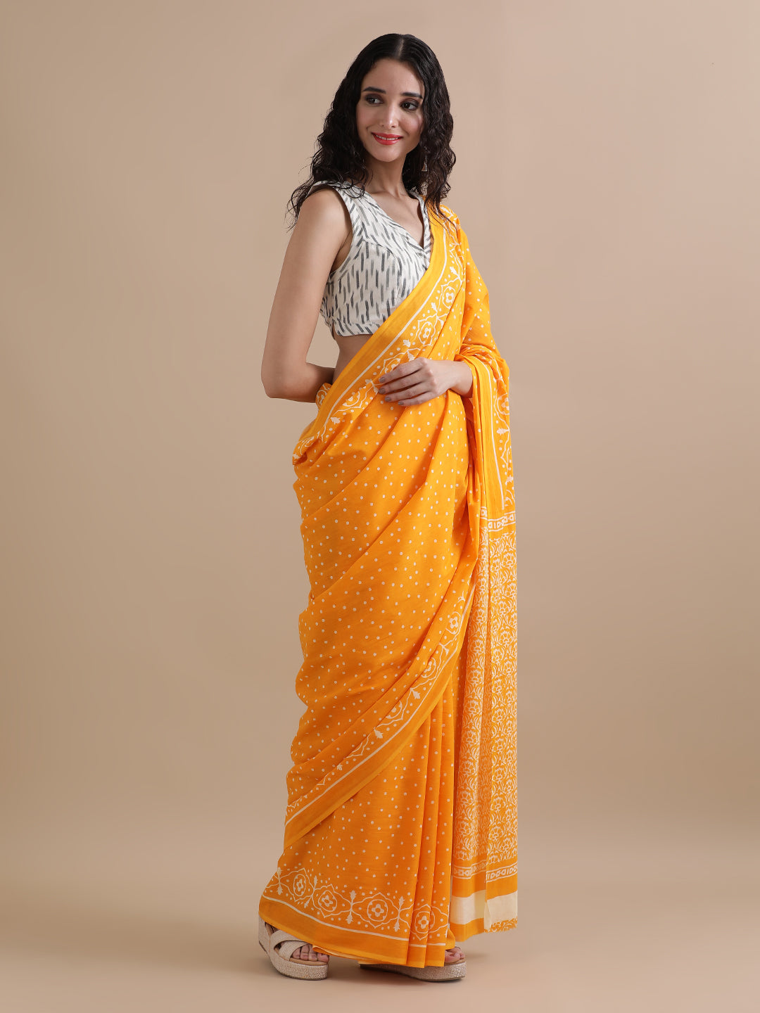 Mulmul Cotton Printed Saree