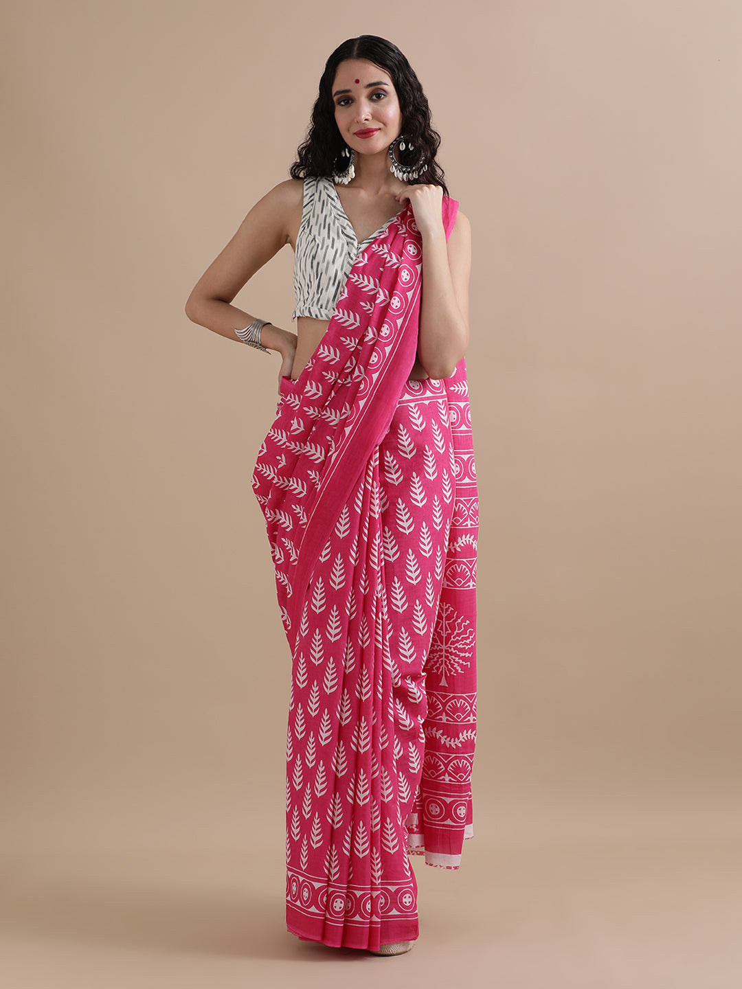 Mulmul Cotton Printed Saree