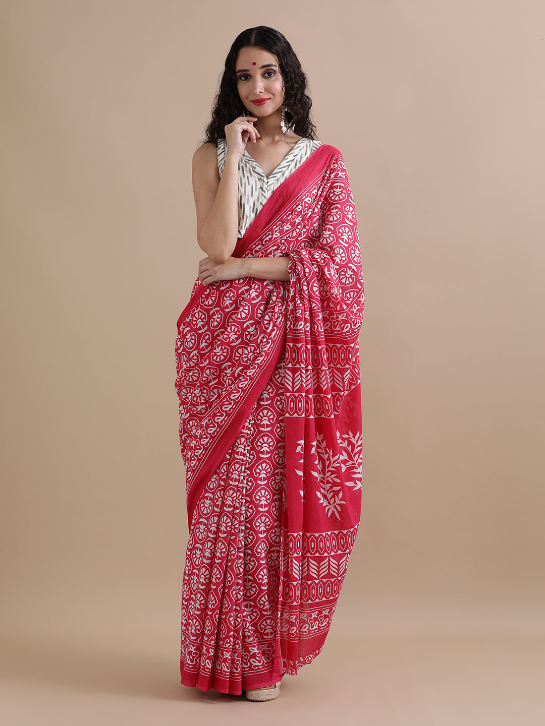 Mulmul Cotton Printed Saree