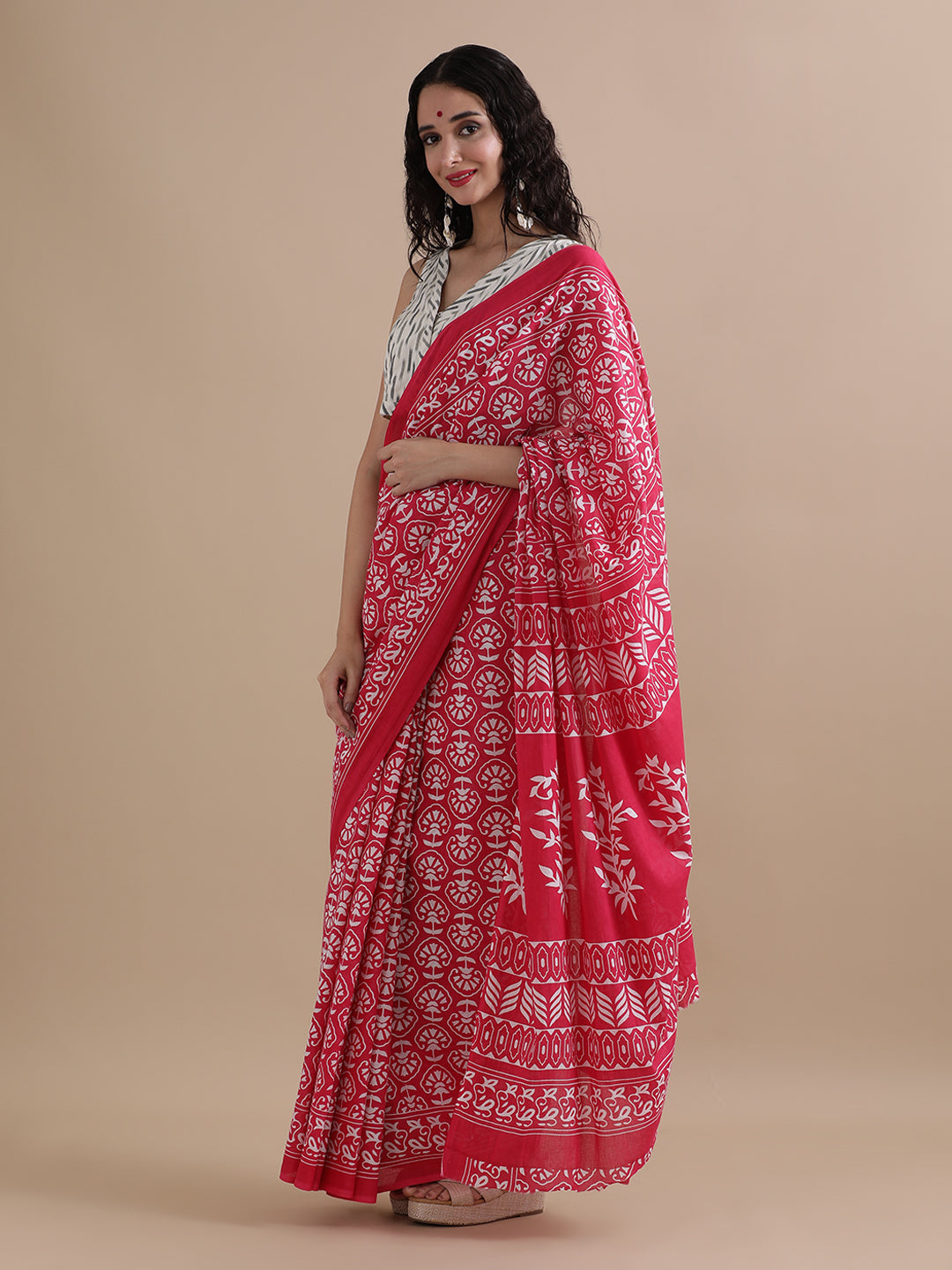 Mulmul Cotton Printed Saree