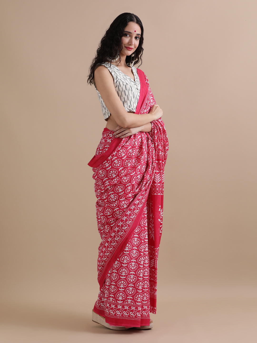 Mulmul Cotton Printed Saree