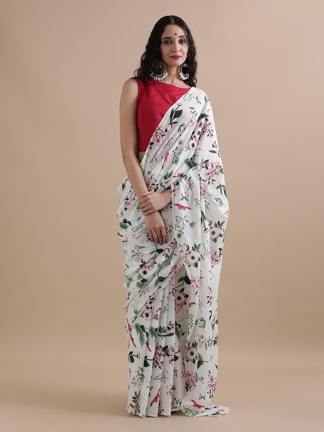 Mulmul Cotton Printed Saree