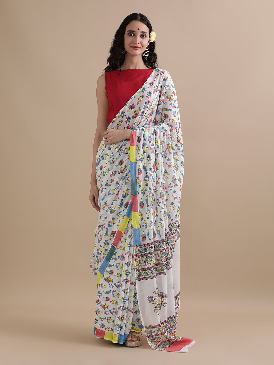 Mulmul Cotton Printed Saree