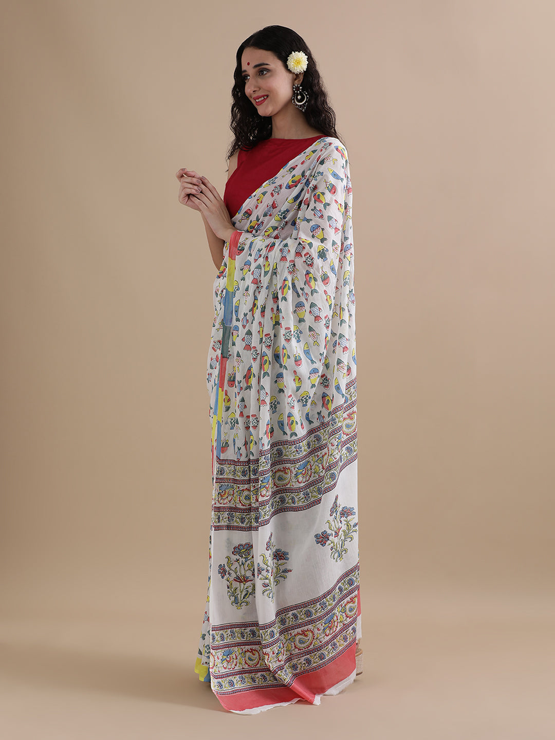 Mulmul Cotton Printed Saree