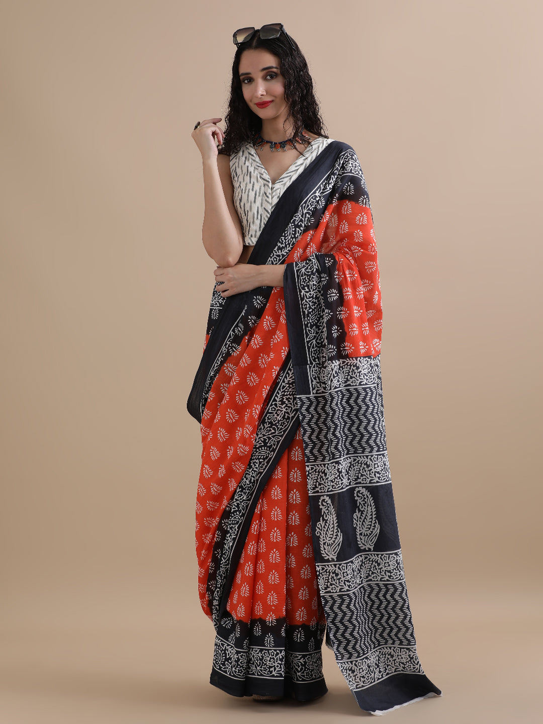 Mulmul Cotton Printed Saree