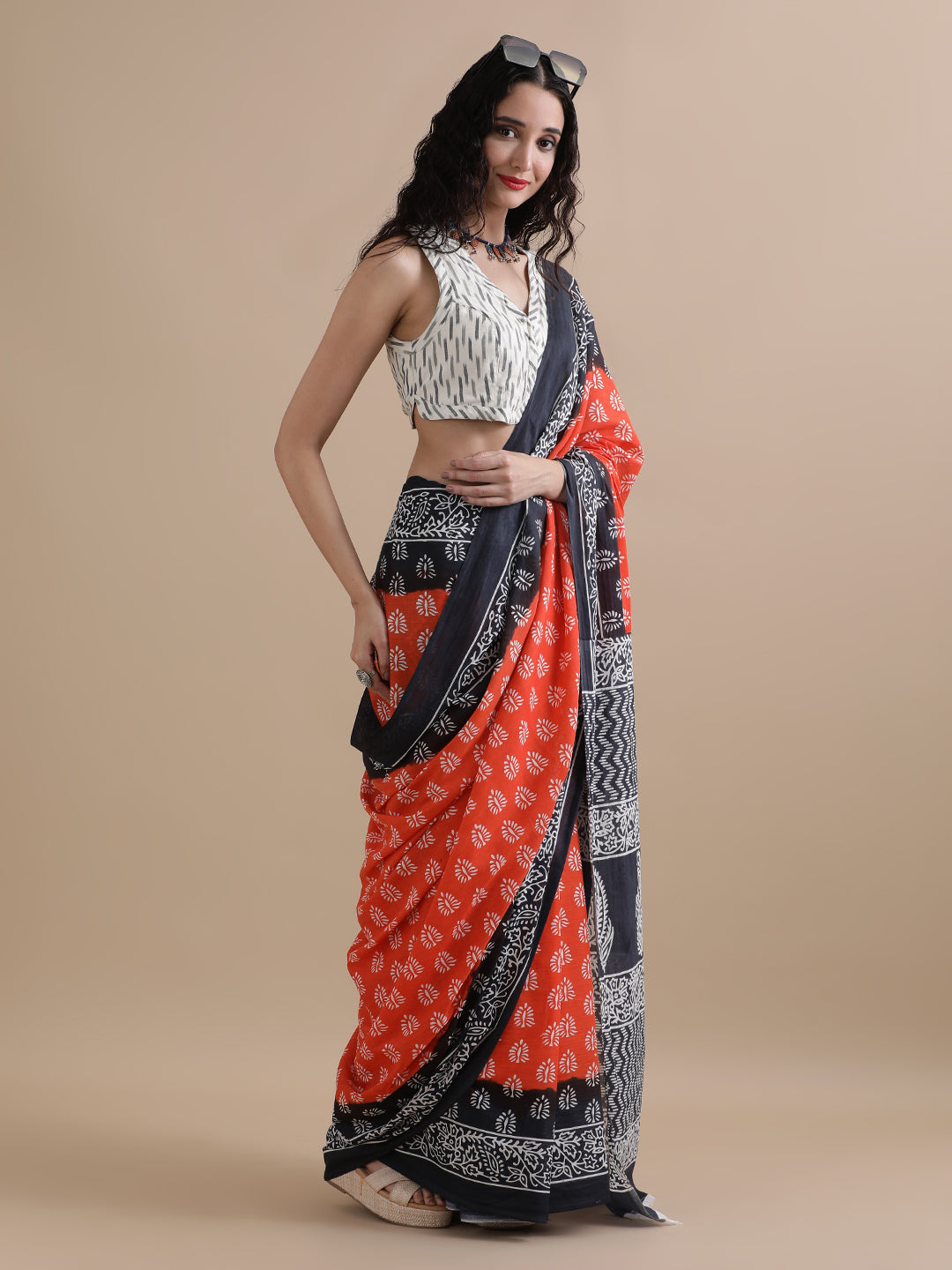 Mulmul Cotton Printed Saree