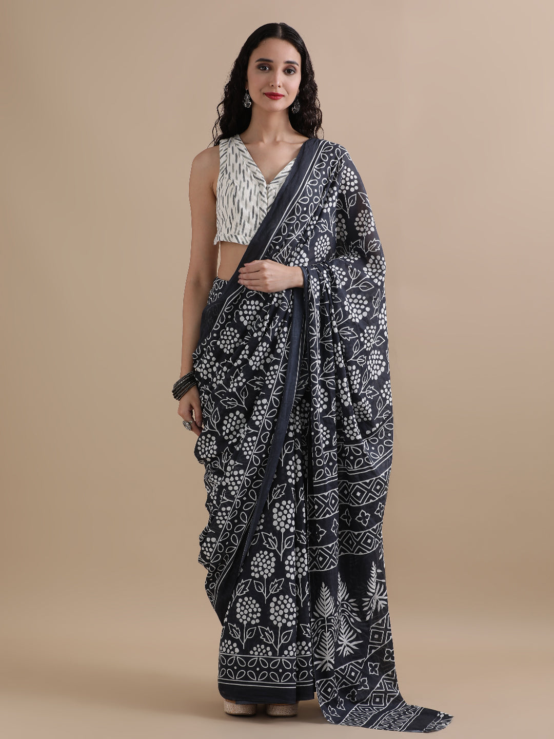 Mulmul Cotton Printed Saree