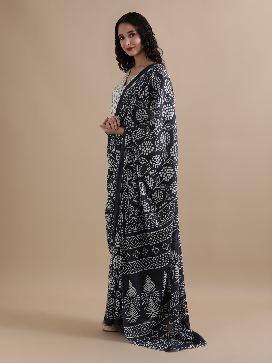 Mulmul Cotton Printed Saree