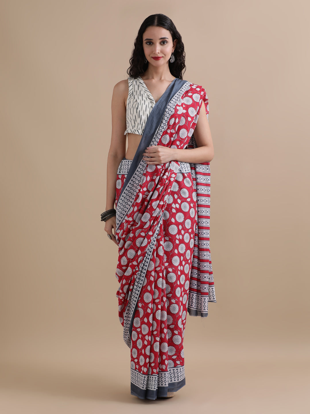 Mulmul Cotton Printed Saree