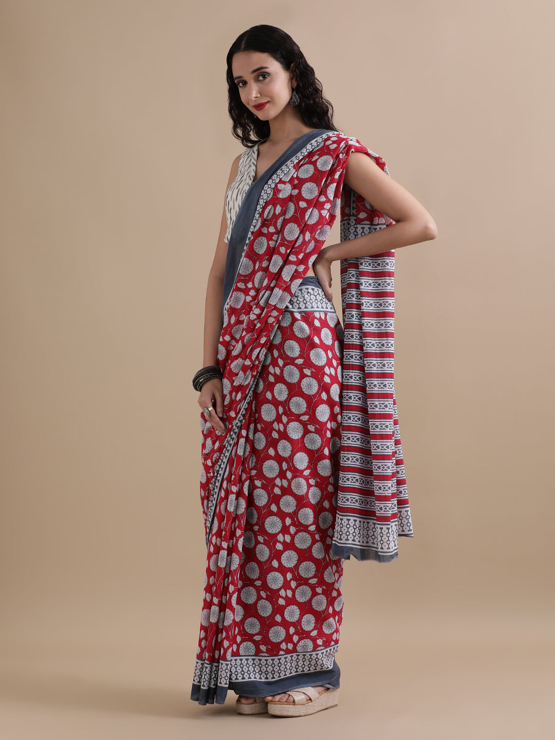 Mulmul Cotton Printed Saree