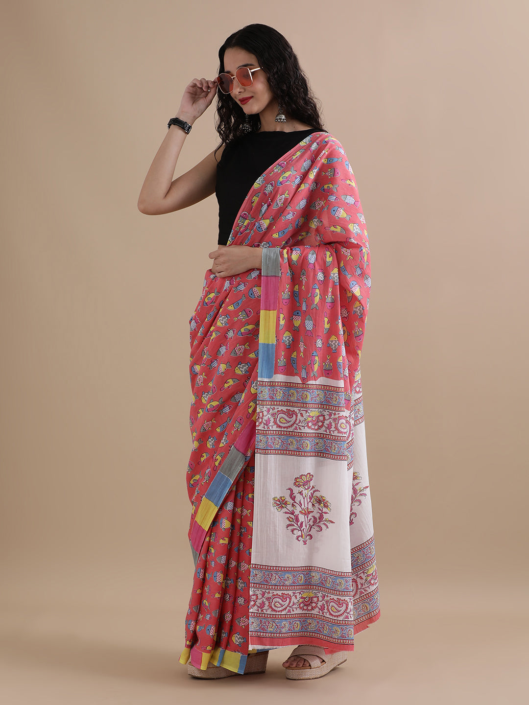 Mulmul Cotton Printed Saree